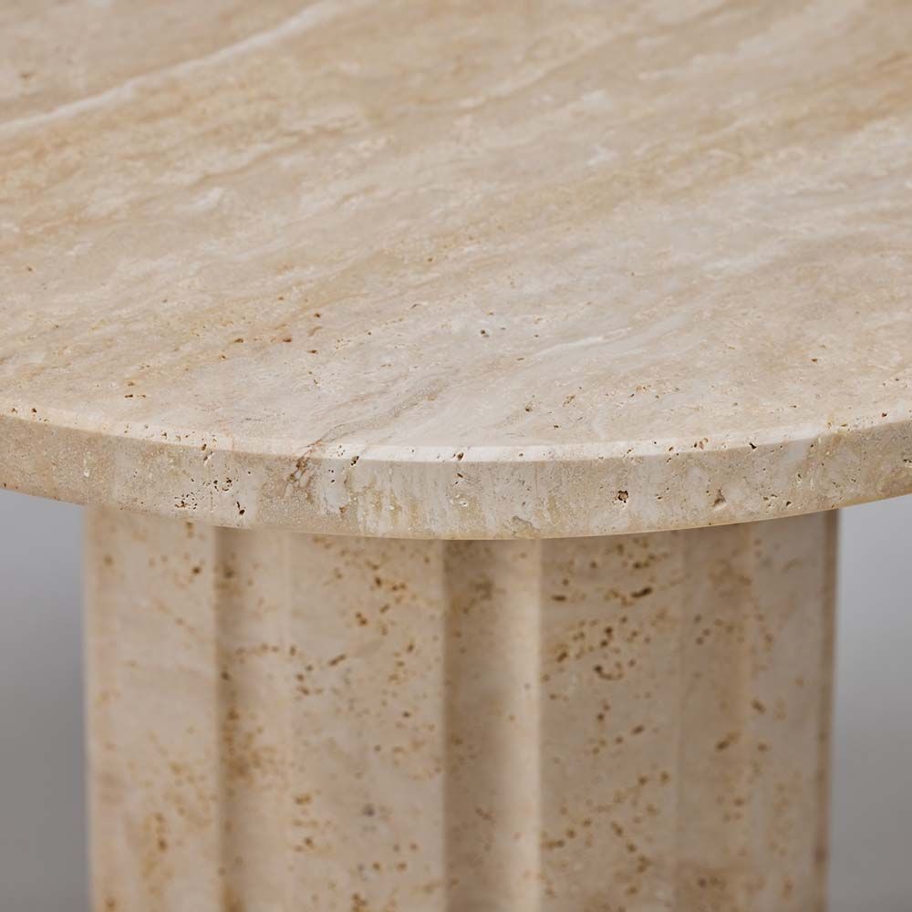 Interlude Amerigo Side Table - Travertine