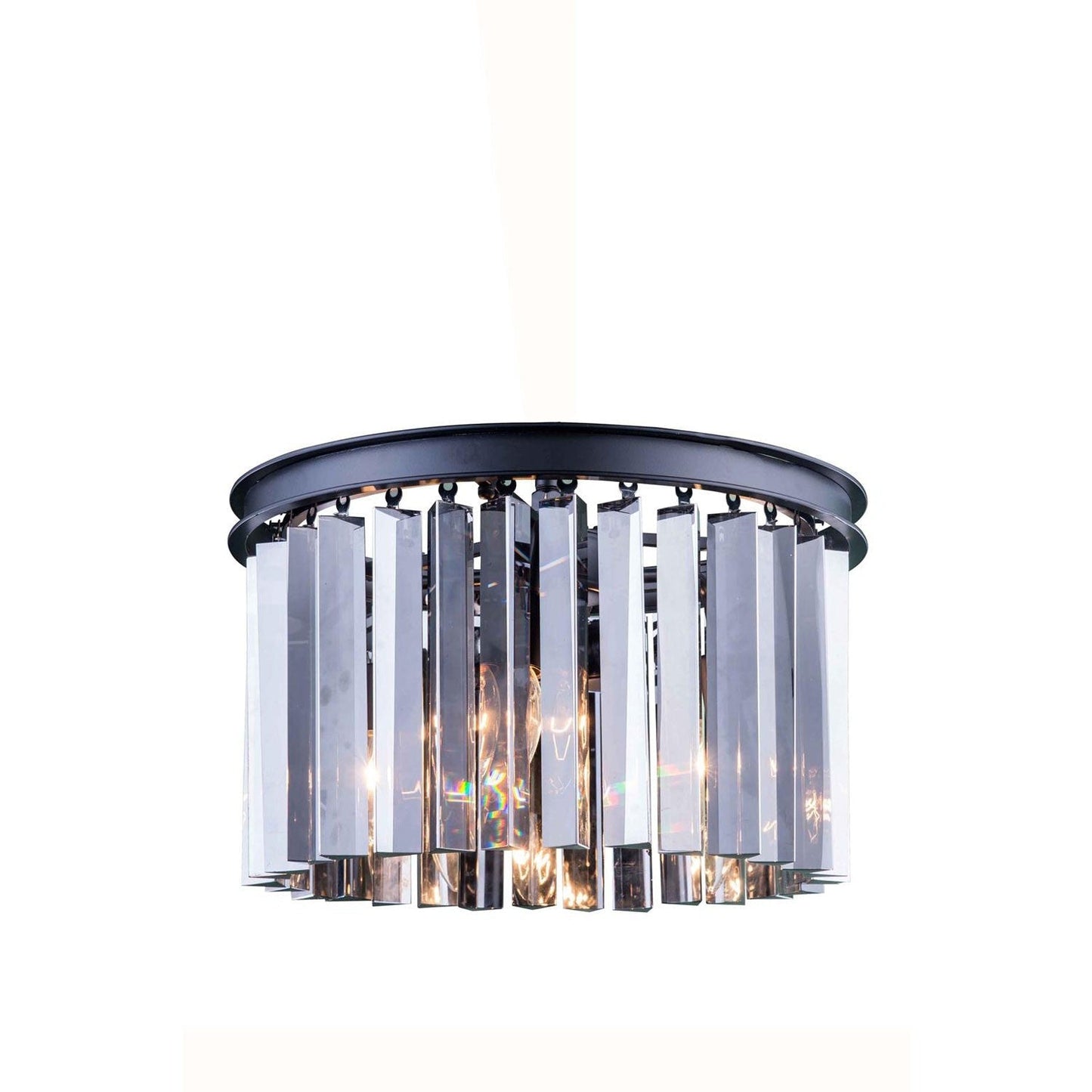 Sydney Mocha Brown Ten-Inch Flushmount with Royal Cut Silver Shade Crystals