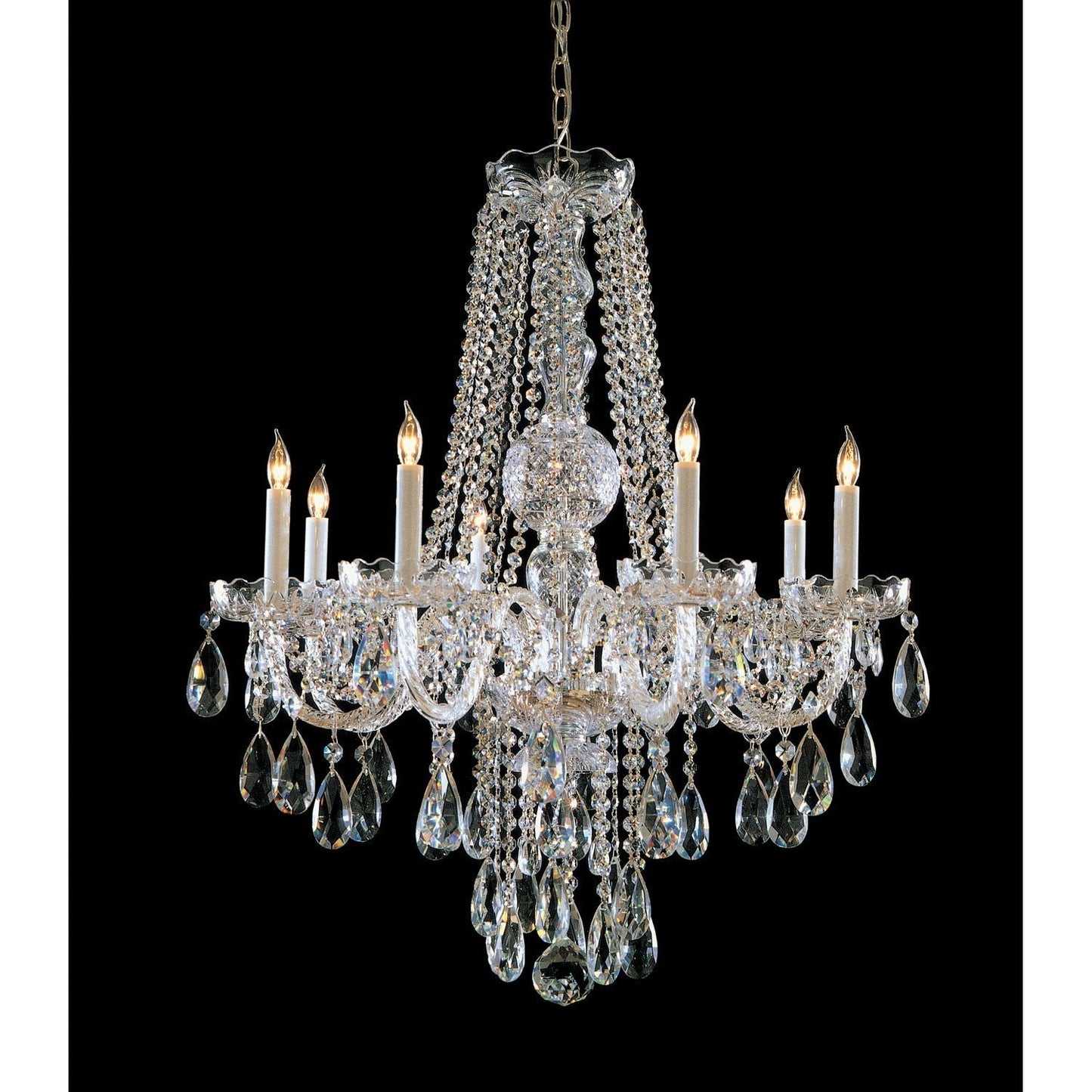 Brass Eight-Light Chandelier