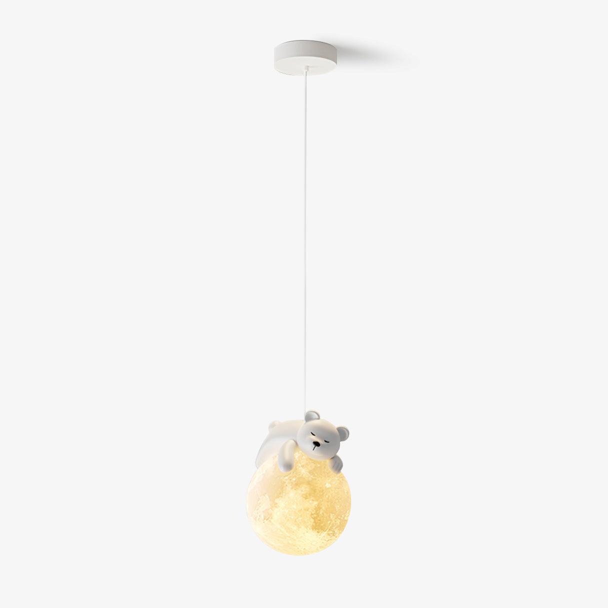 Animal Sleeping Pendant Lamp Little Bear Size: Dia 5.9″ x H 59″ / Dia 15cm x H 150cm / White Pendant light