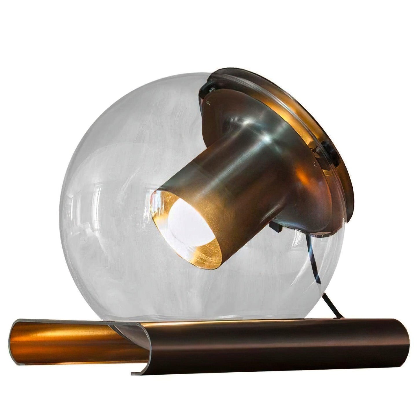 Anvia Glass Table Lamp Dia 11.8″ x H 13.8″ / Dia 30cm x H 35cm / Bronze & Transparent / US Plug Table lamp