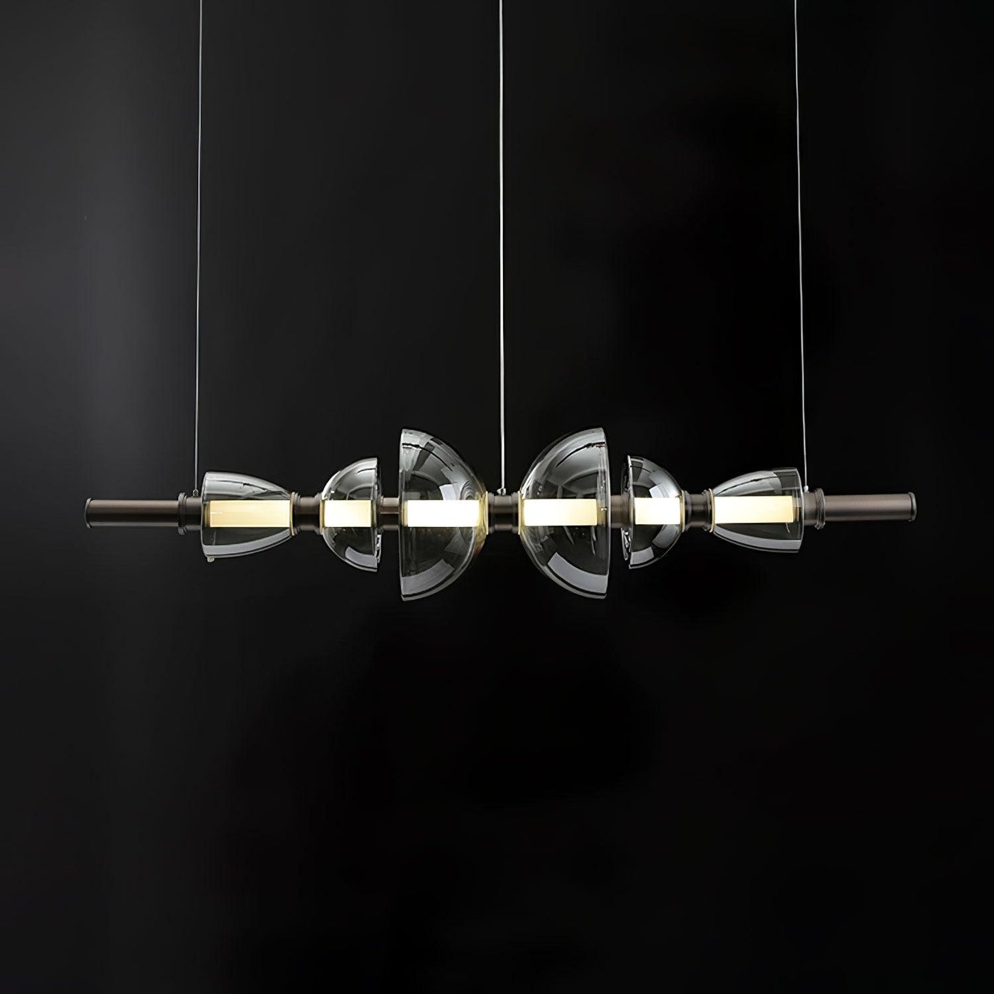 Aurora Luminosity Pendant Lamp Dia 59.1″ x H 11.8″ / Dia 150cm x H 30cm / Smoke Grey & Black / Warm Light Pendant light