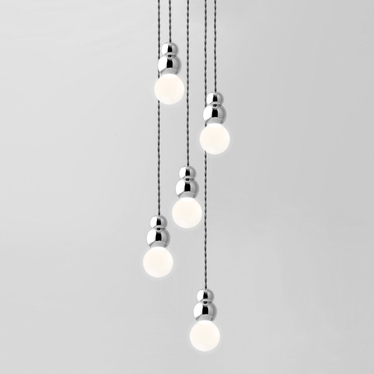 Ball Series Pendant Light 5heads Dia 3.9″ x H 6.81″ / Dia 10cm x H 17.3cm / Chrome / Hanging Cable Pendant light