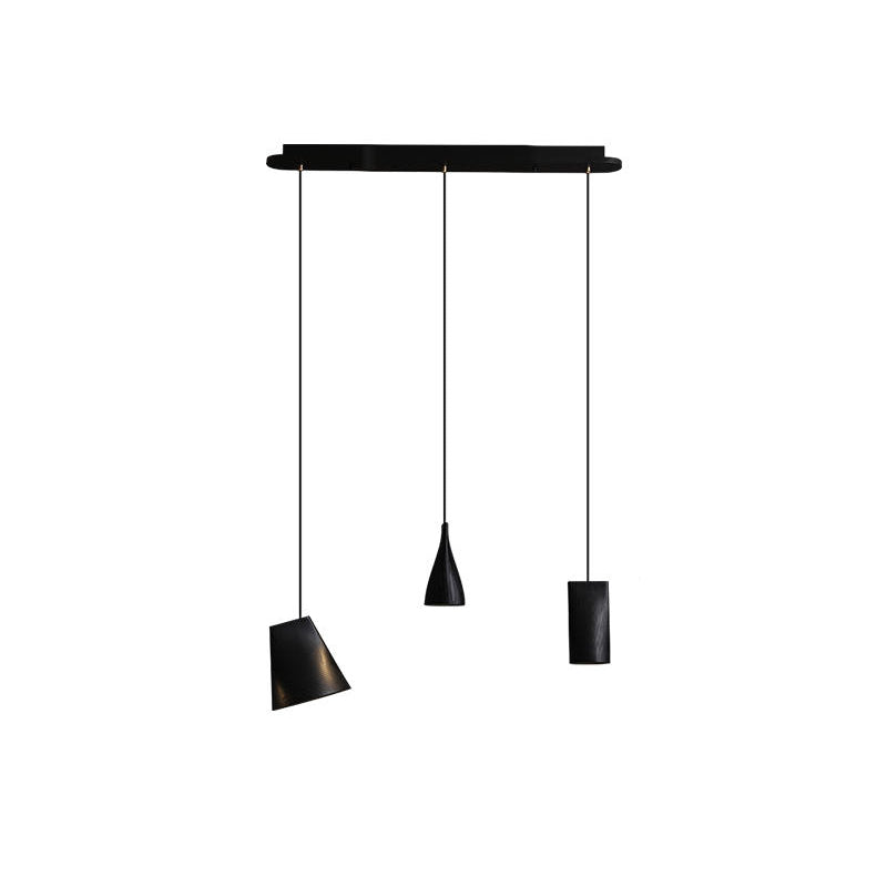Bellwood Pendant Lamp Long canopy 3 Heads: Dia 33.5″ x H 59.1″ / Black / Warm Light Pendant light