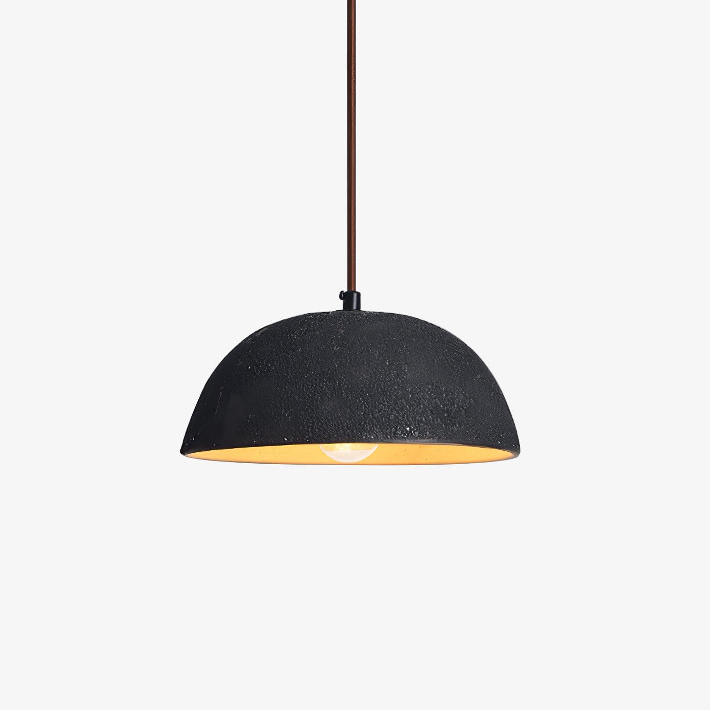 Black Arch Ceramic Pendant Lamp Dia 8.7″ x H 6.3″ / Dia 22cm x H 16cm / Dark wood & Black Pendant light