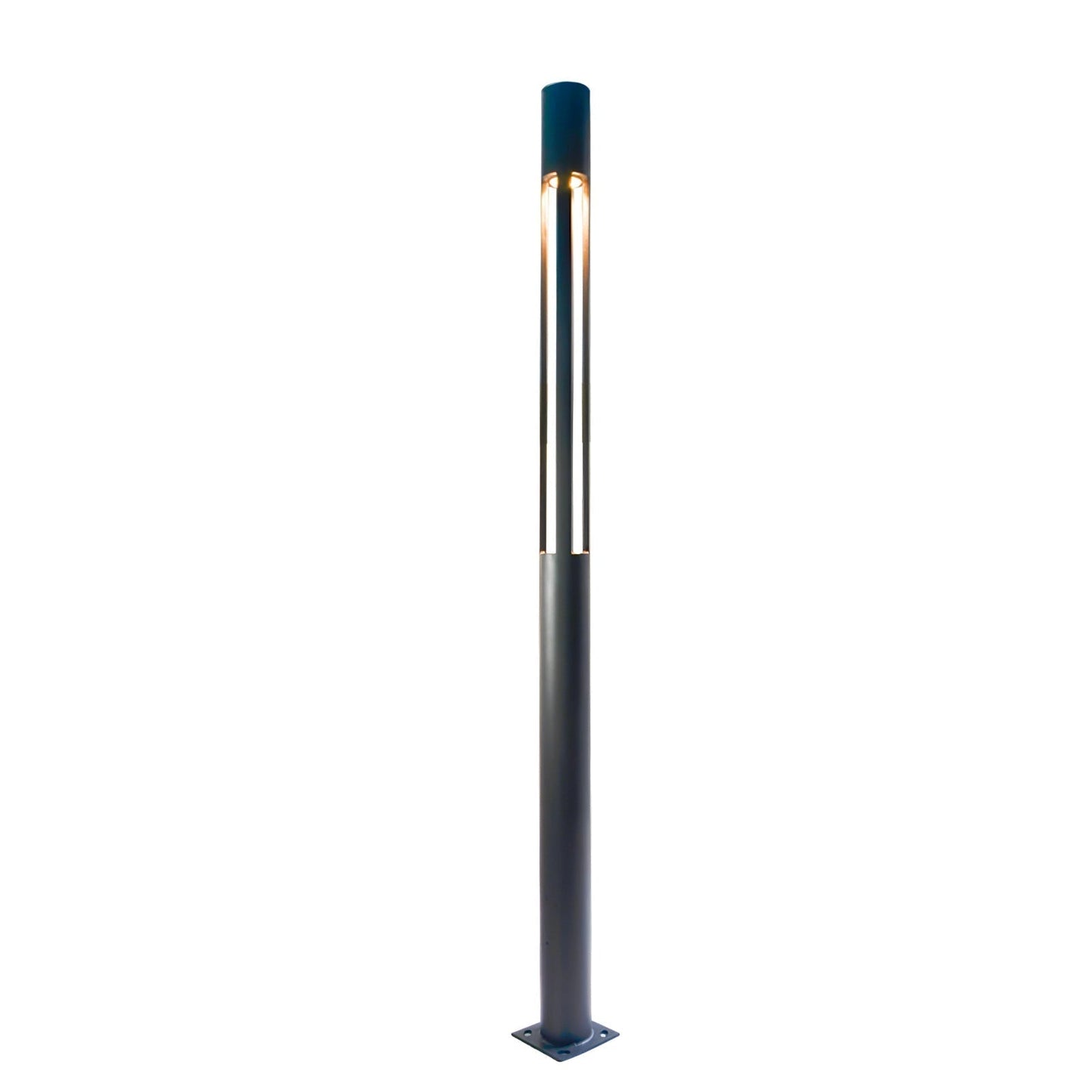 Pole Outdoor Post Garden Light Dia 6.5″ x H 118.1″ / Dia 16.5cm x H 300cm Set of 4 / Black / Warm Light Floor lamp