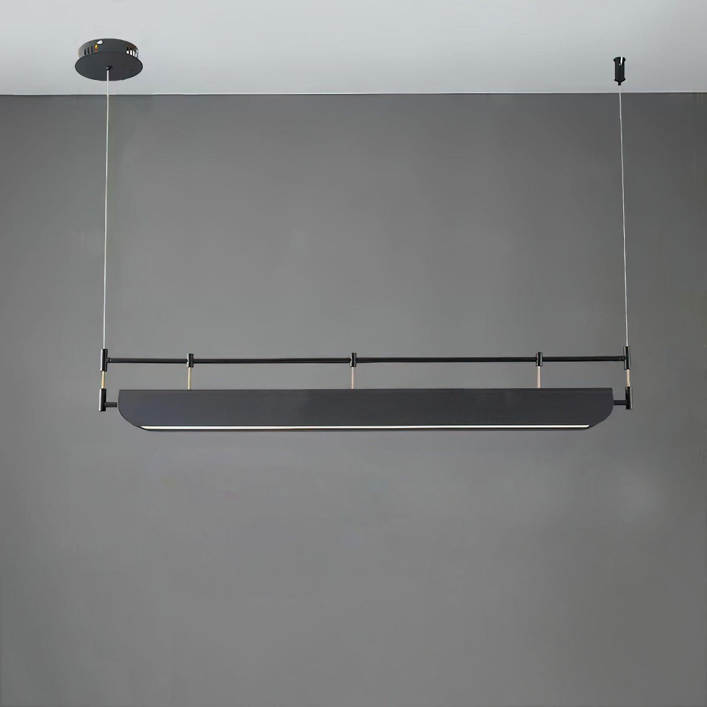 Black Roof LED Chandelier L 59’’ x H 59’’ / L 150cm x H 150cm / Black / Three-Color Changing Light Chandelier