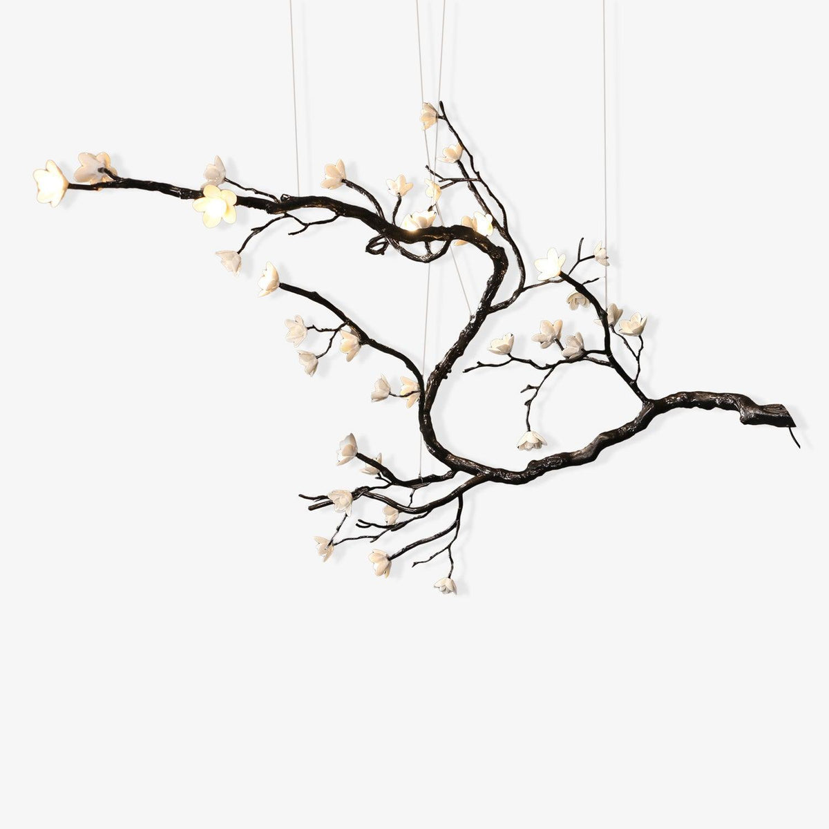 Branch Flower Chandelier L 66.9″ x W 55.1″ x H 54.3″ / L 170cm x W 140cm x H 138cm / Brass stained black Chandelier