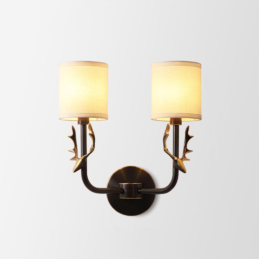 Brass Deer Head Wall Light Dia 11″ x H 15.4″ / Dia 28cm x 39cm / Blackened Wall lamp