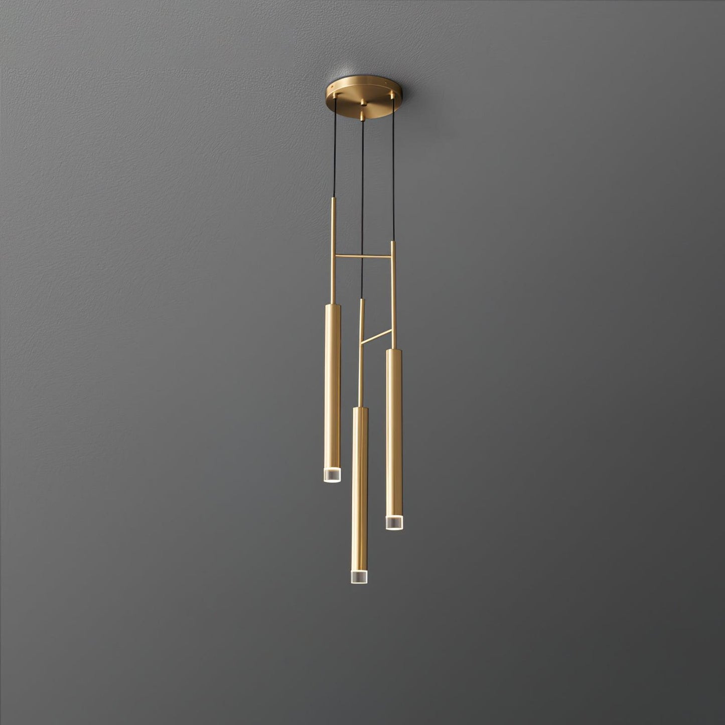 Candles Pendant Lamp 3 Heads Dia 7.9″ x H 36.6″ / Dia 20cm x H 93cm / Brass Pendant light
