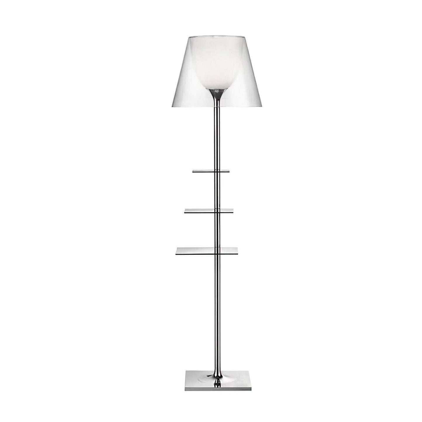 Chrome Prism Side Table Floor Lamp Dia 15.6″ x H 60.2″ / Dia 39.5cm x H 153cm / Chrome & Clear acrylic / US Plug Floor