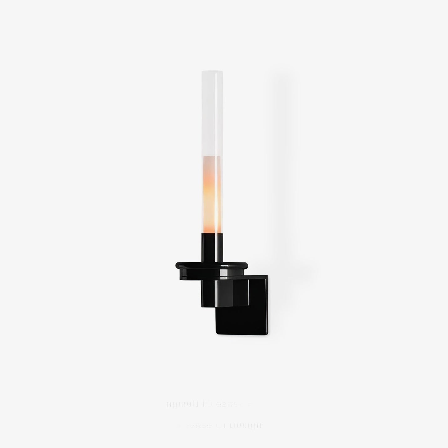 Column Torch Wall Sconce ? 5.1″ x H 14.2″ / Black & Clear / Warm Light Wall lamp