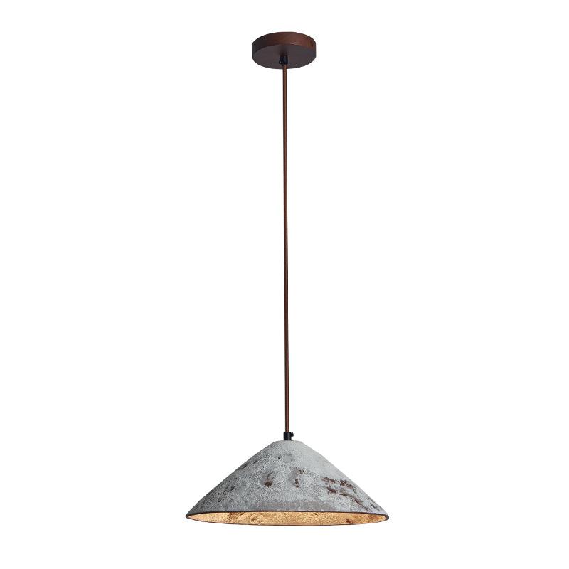 Ceramic Whisper Pendant Lamp Dia 11.8″ x H 11″ / Dia 30cm x H 11cm / White Ceramic & Dark Wood Pendant light
