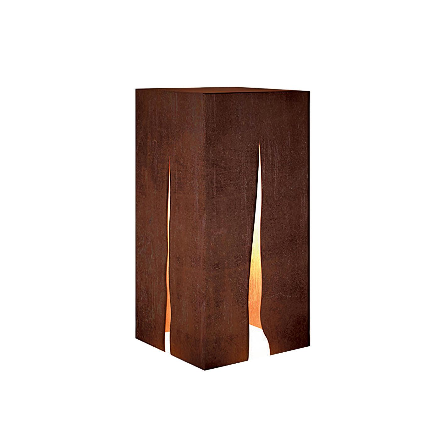 Crack Cube Outdoor Light Dia 11.8″ x H 23.6″ / Dia 30cm x H 60cm / Rust Color / Warm Light Table lamp