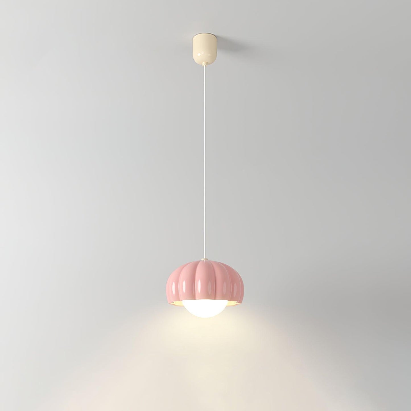 Creamy Pumpkin Pendant Light ? 6.7″ x H 3.7″ / Dia 17cm x H 9.5cm / Orange Pendant light
