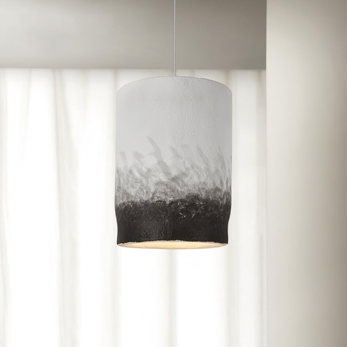 Crust Thin Pendant Lamp Dia 10.6″ x H 20.9″ / Dia 50cm x H 65cm / Grey & black Pendant light