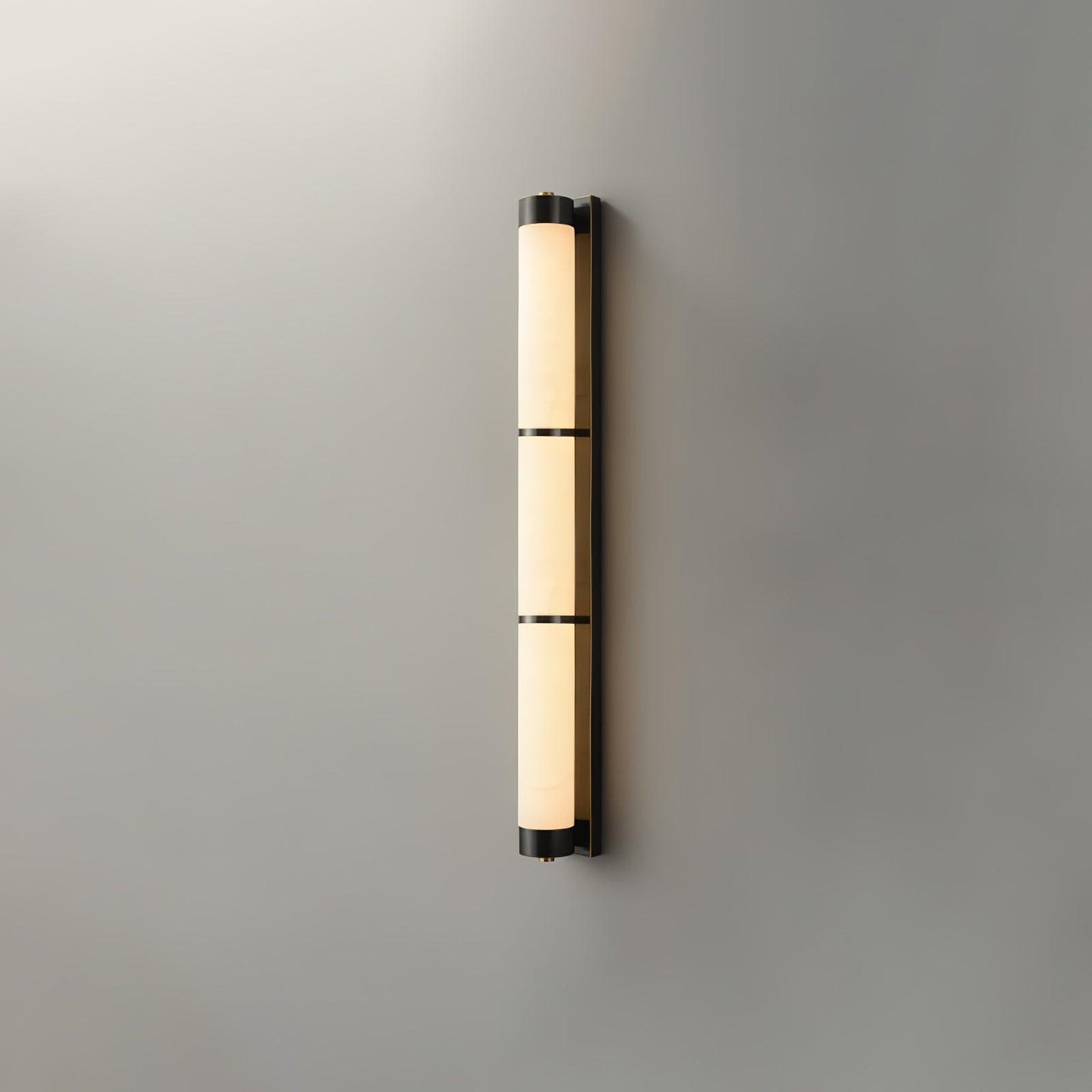 Cylindra Alabaster Brass Wall Light Model C Dia 3.1″ x H 31.5″ / Dia 8cm x H 80cm / Black & White / Warm Light Wall lamp