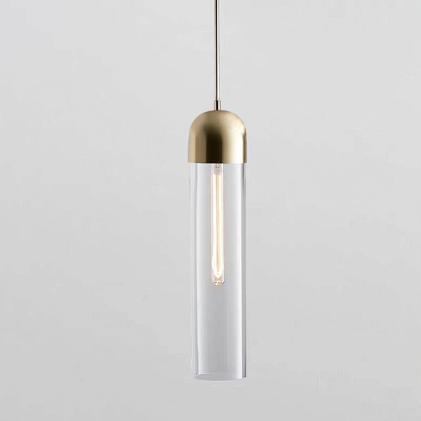 Cylindrical Glass Pendant Light Dia 10cm x H 40cm / ? 3.9″ x H 15.7″ / Clear Pendant light