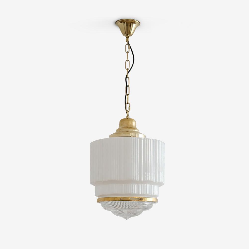 Dean Pendant Light Dia 13.2″ x H 17.7″ / Dia 33.5cm x H 45cm / Brass & White Pendant light