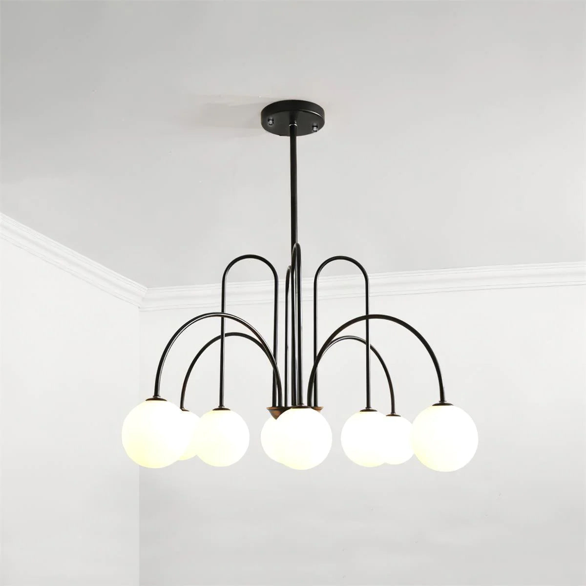 Delaney Chandelier 8 heads ? 38.5″ x H 31.5″ / Dia 98cm x H 80cm / Black Chandelier