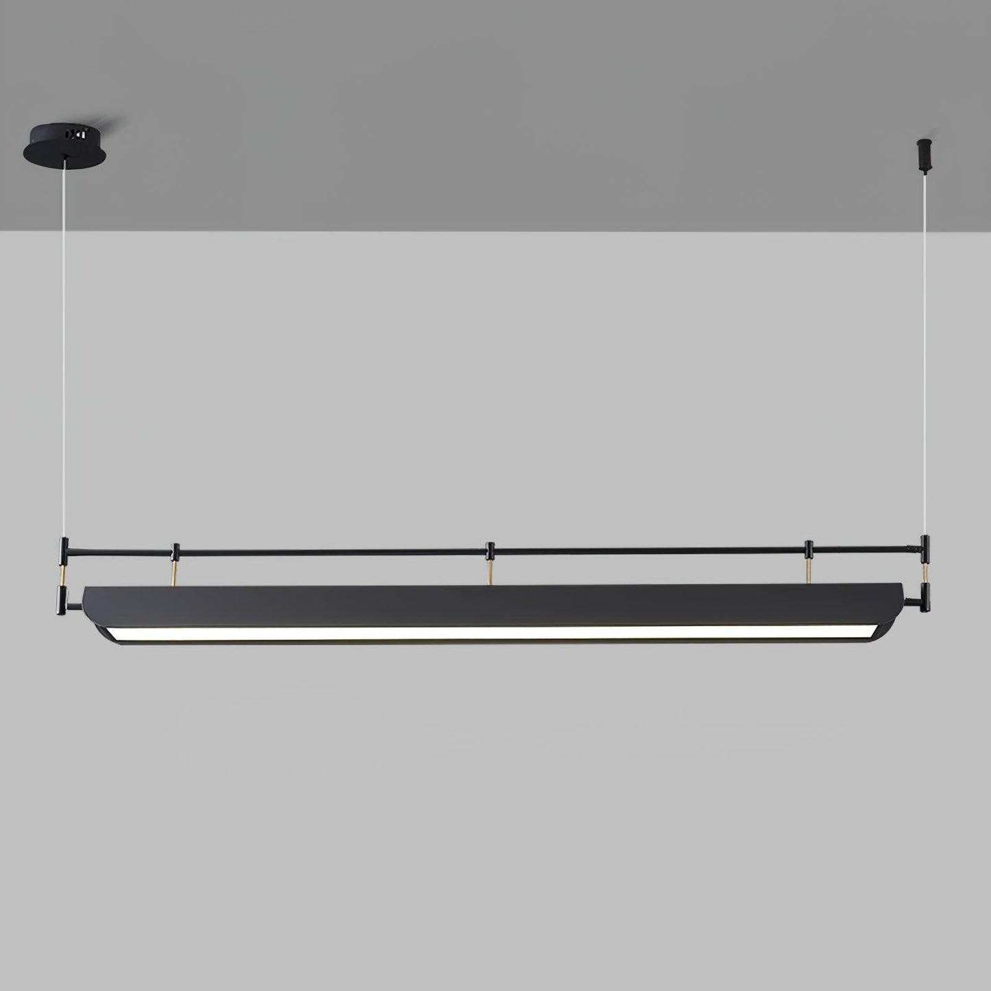 Dessau Chandelier L 59″ x W 3.9″ x H 59″ / L 150cm x W 10cm x H 150cm / Black & White / Warm Light Chandelier