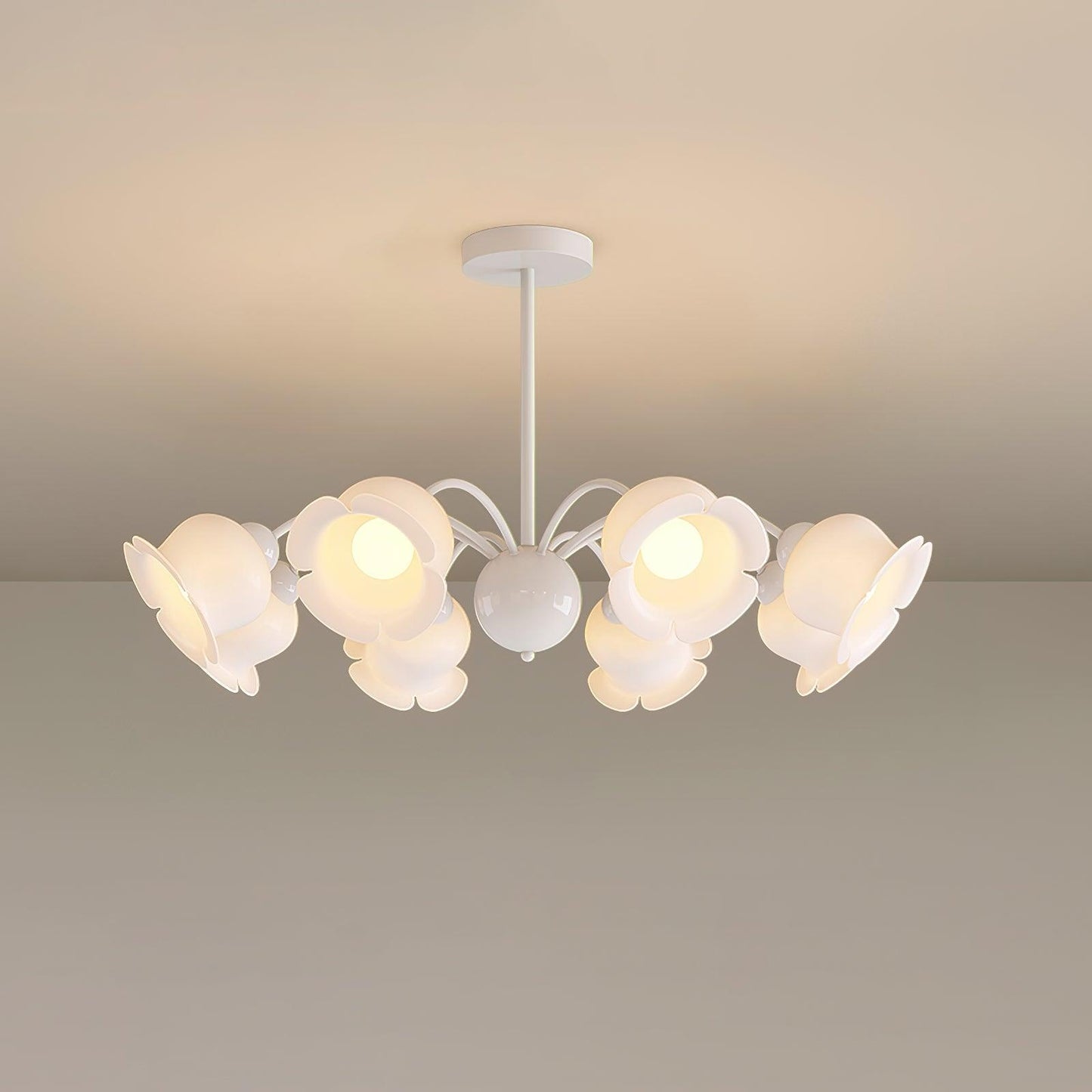 Dopisi Chandelier 8 heads ? 35.4″ x H 26.8″ / Dia 90cm x H 68cm / White Chandelier