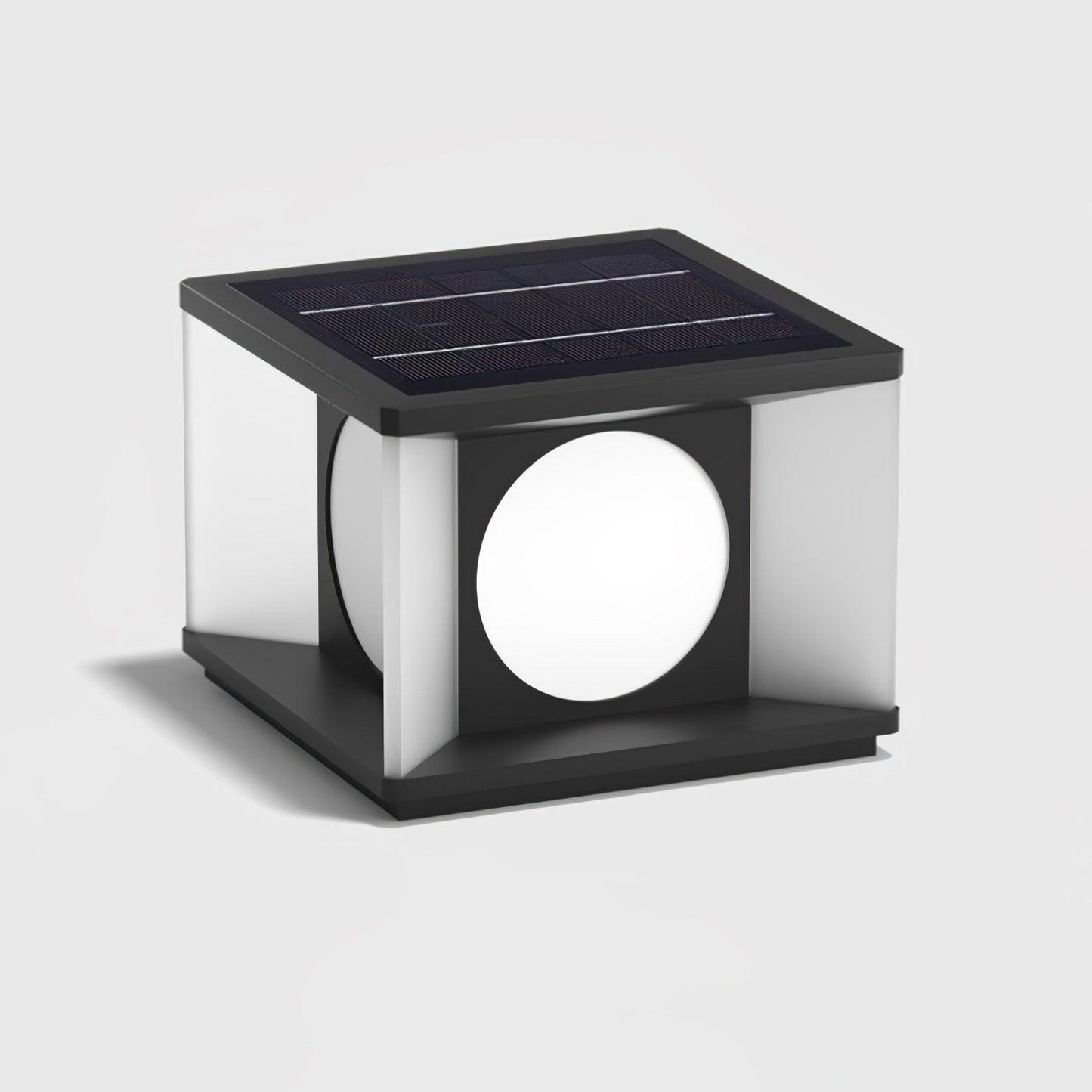 Eclipse Cube Outdoor Post Light L 19.7″ x W 19.7″ x H 13.8″ / L 50cm x W 50cm x H 35cm / Model B: Solar-Powered Version