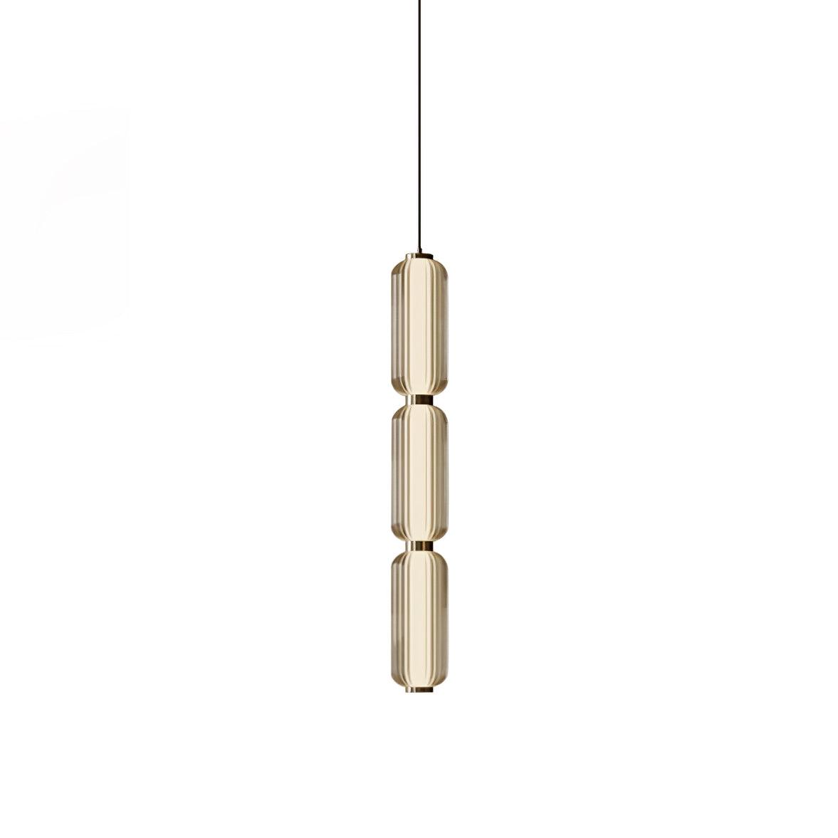 Elma Linear Pendant Lamp Dia 4.7″ x H 37″ / Dia 12cm x H 94cm / Gold & Clear & White / Warm Light Pendant light