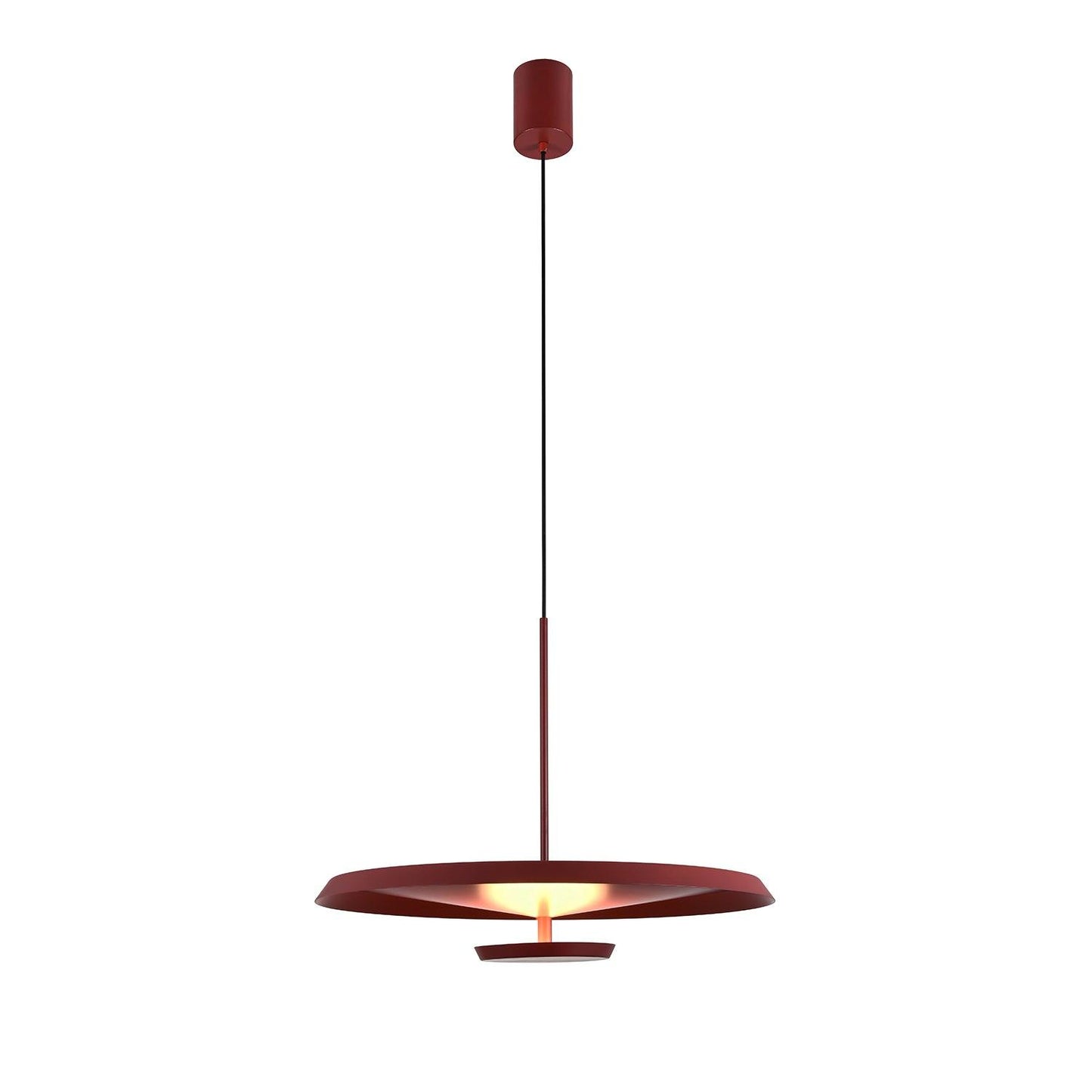 Flat Pendant Light Dia 9.8″ x H 10.4″ / Dia 25cm x H 26.5cm / Dark red / Warm Light Pendant light