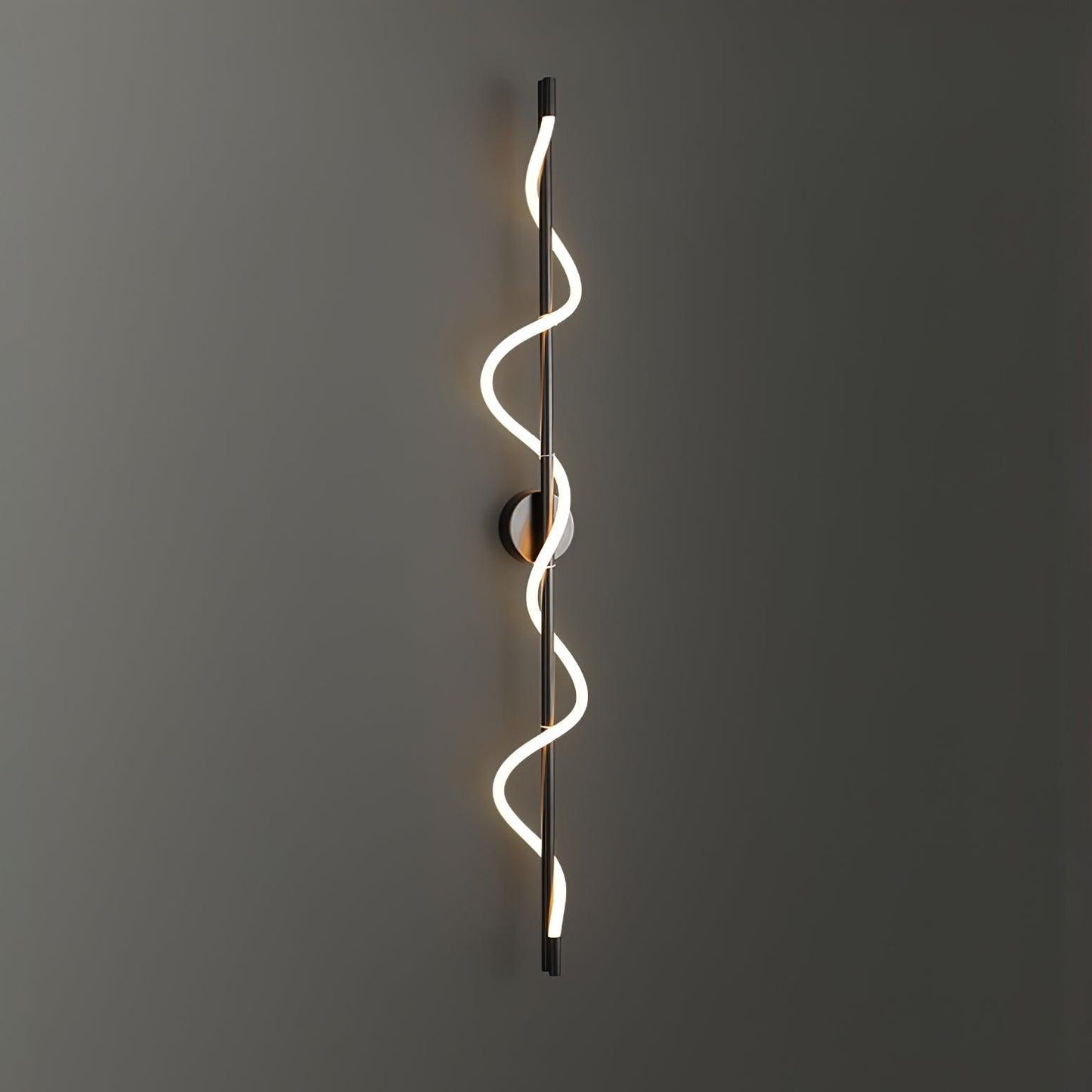 Flexible Linear Curve Wall Lamp W 9.8″ x H 47.2″ / W 25cm x H 120cm / Black & White / Remote Control Dimmer Wall lamp