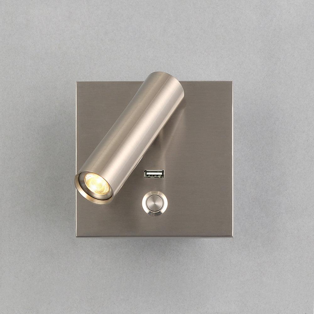 Black Bedside USB Wall Light ? 4.3″ x H 4.3″ / Dia 11cm x H 11cm / Nickel 1001 Wall lamp