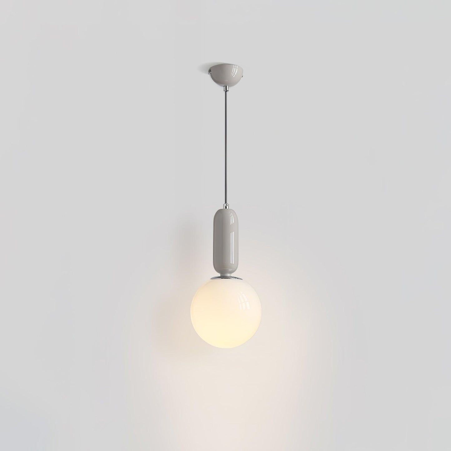Glass Globe Ball Pendant Light Dia 5.9″ x H 12.6″ / Dia 15cm x H 32cm / Grey & White Pendant light