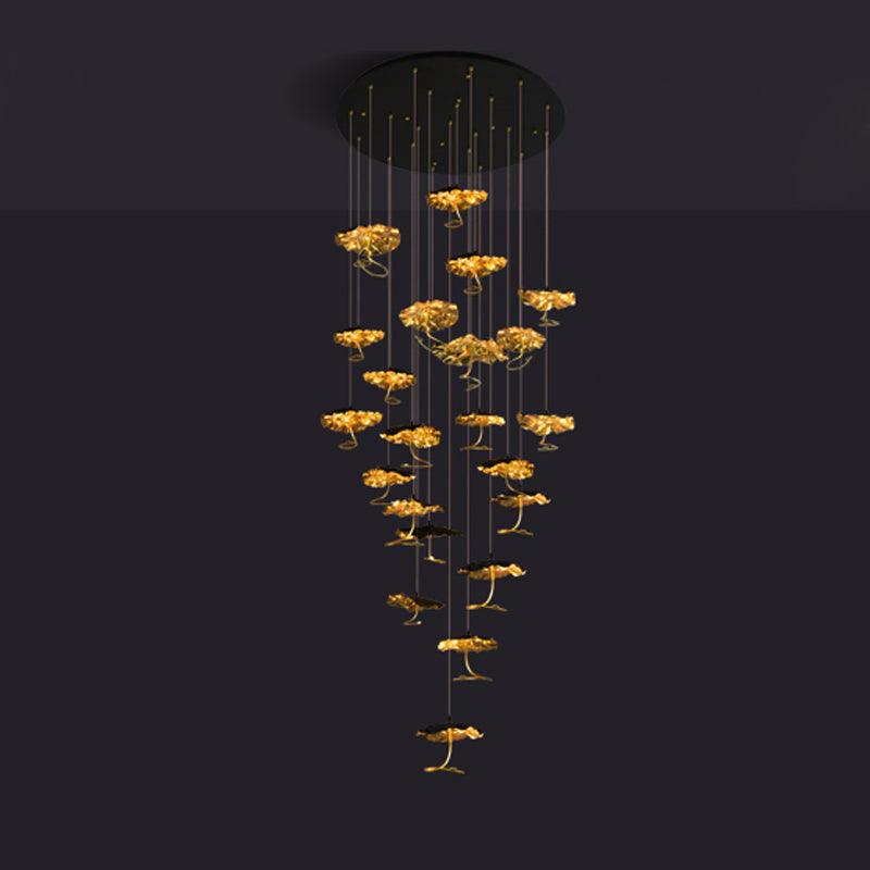 Brass Aviary Constellation Chandelier 22 heads Dia 31.5″ x H 59.1″ / Dia 80cm x H 150cm / Brass & Black / Warm Light