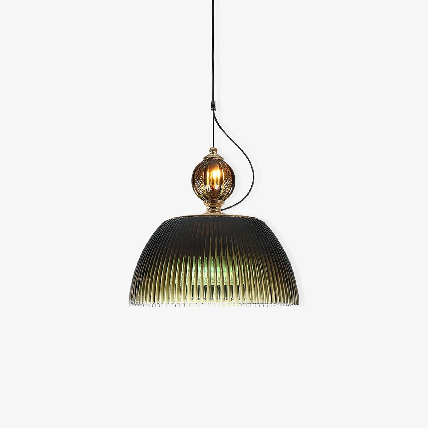 Green Glass Bowl Pendant Lamp ? 12.6″ x H 5.9″ / Dia 32cm x H 15cm / Dark green Pendant light