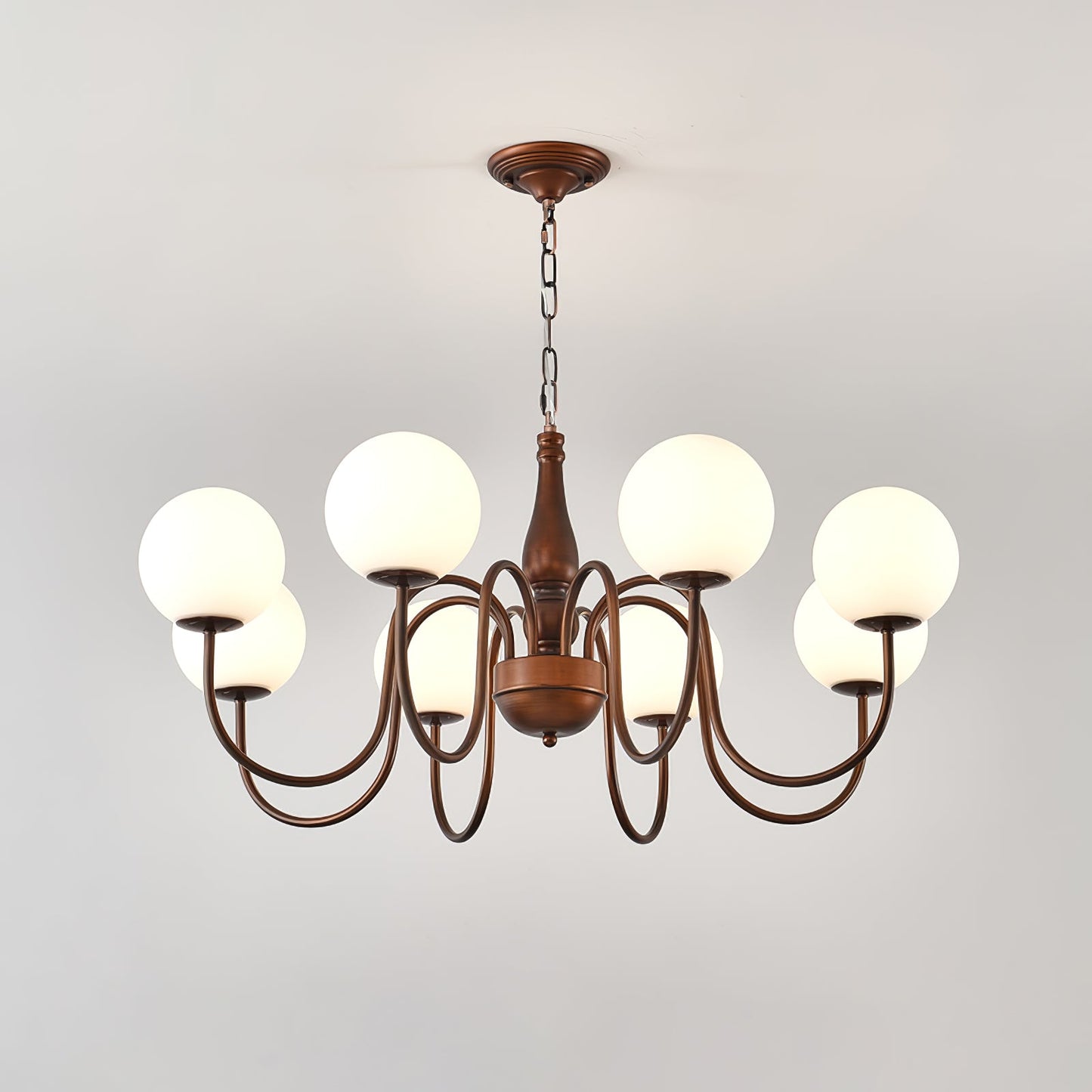 Grove Balls Chandelier 8 heads Dia 35.4″ x H 15.7″ / Reddish brown Chandelier