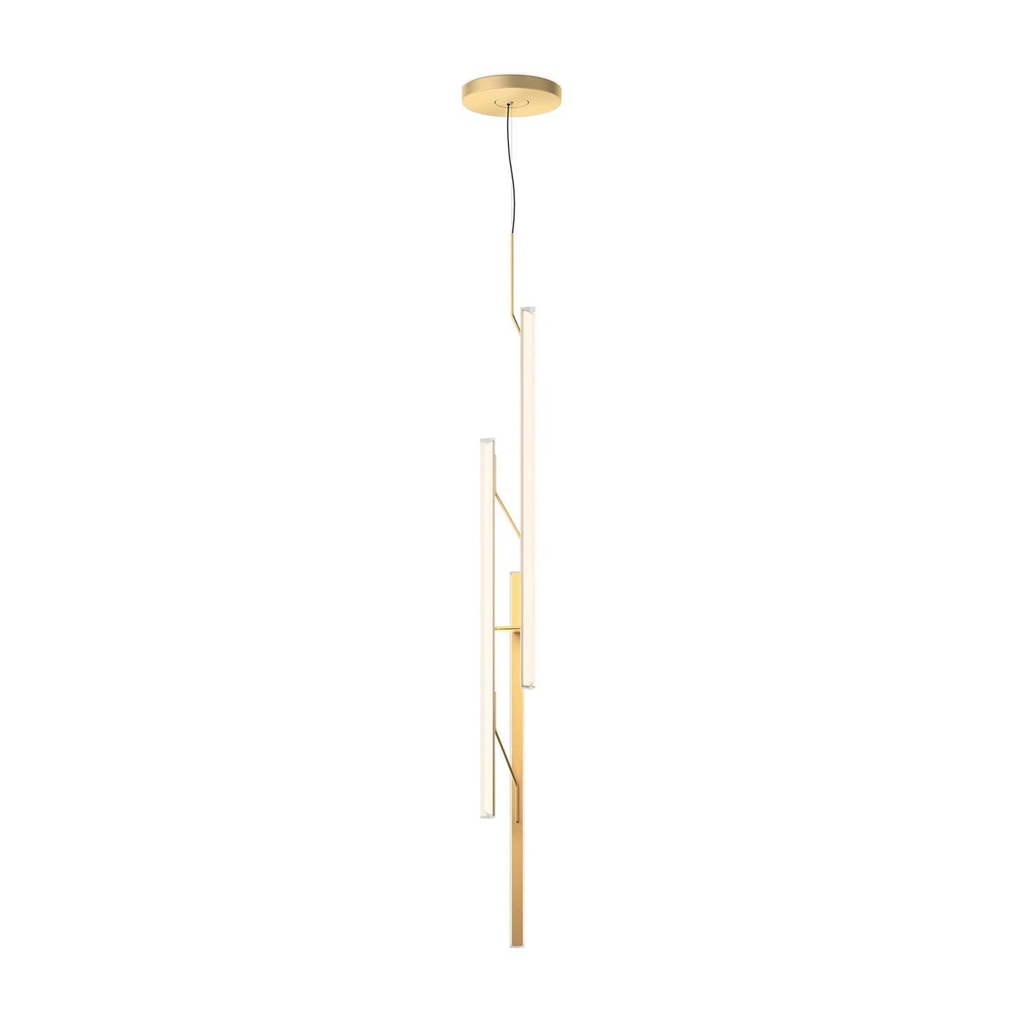 Halo Jewel Straight Pendant Light Dia 11.8″ x H 55.1″ / Dia 30cm x H 140cm / Gold / Warm Light Pendant light