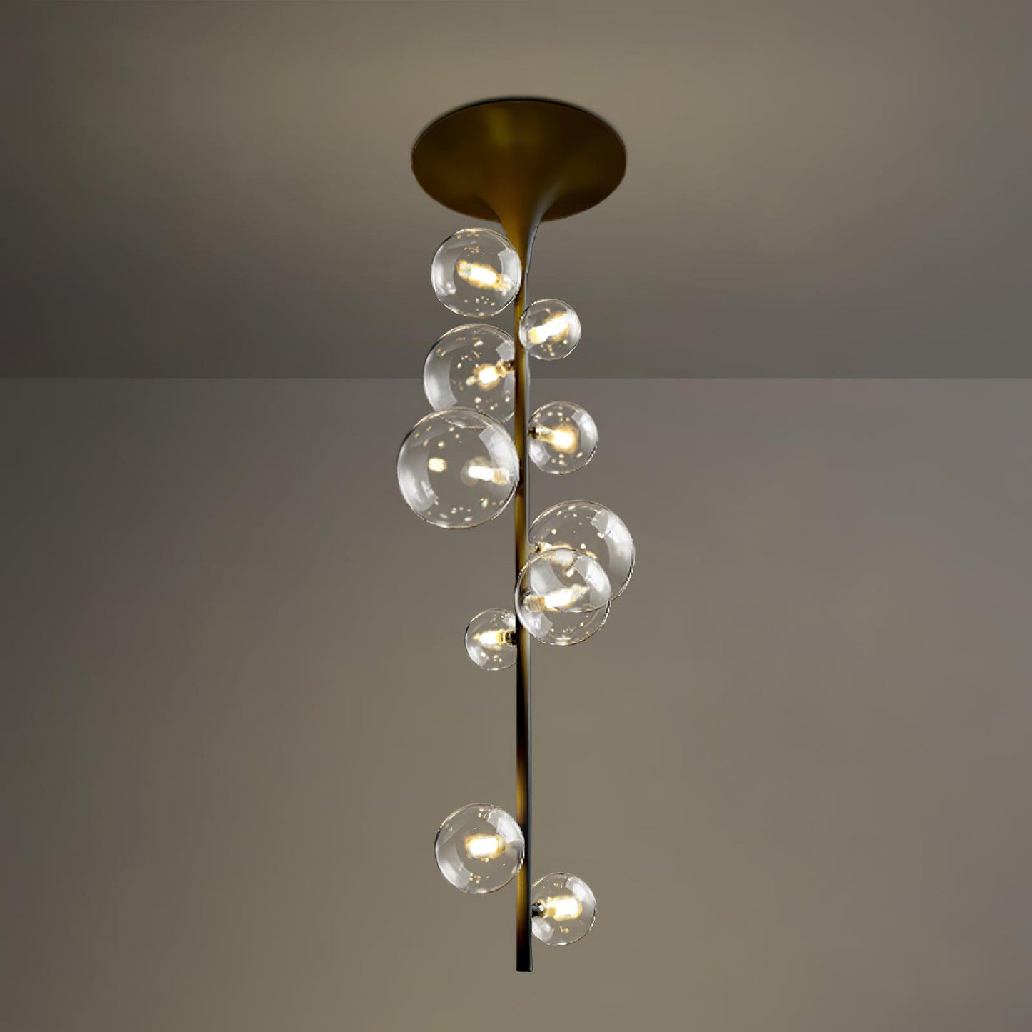 Hermann Horn Ceiling Light 10 Heads ? 11.8″ x H 42.1″ / Dia 30cm x H 107cm / Black Ceiling lamp