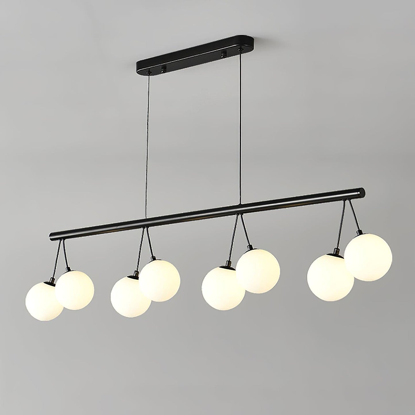 Heronia Chandelier 8 Heads L 47.2″ x H 9.8″ / Size: L 120cm x H 25cm / Black & White Chandelier