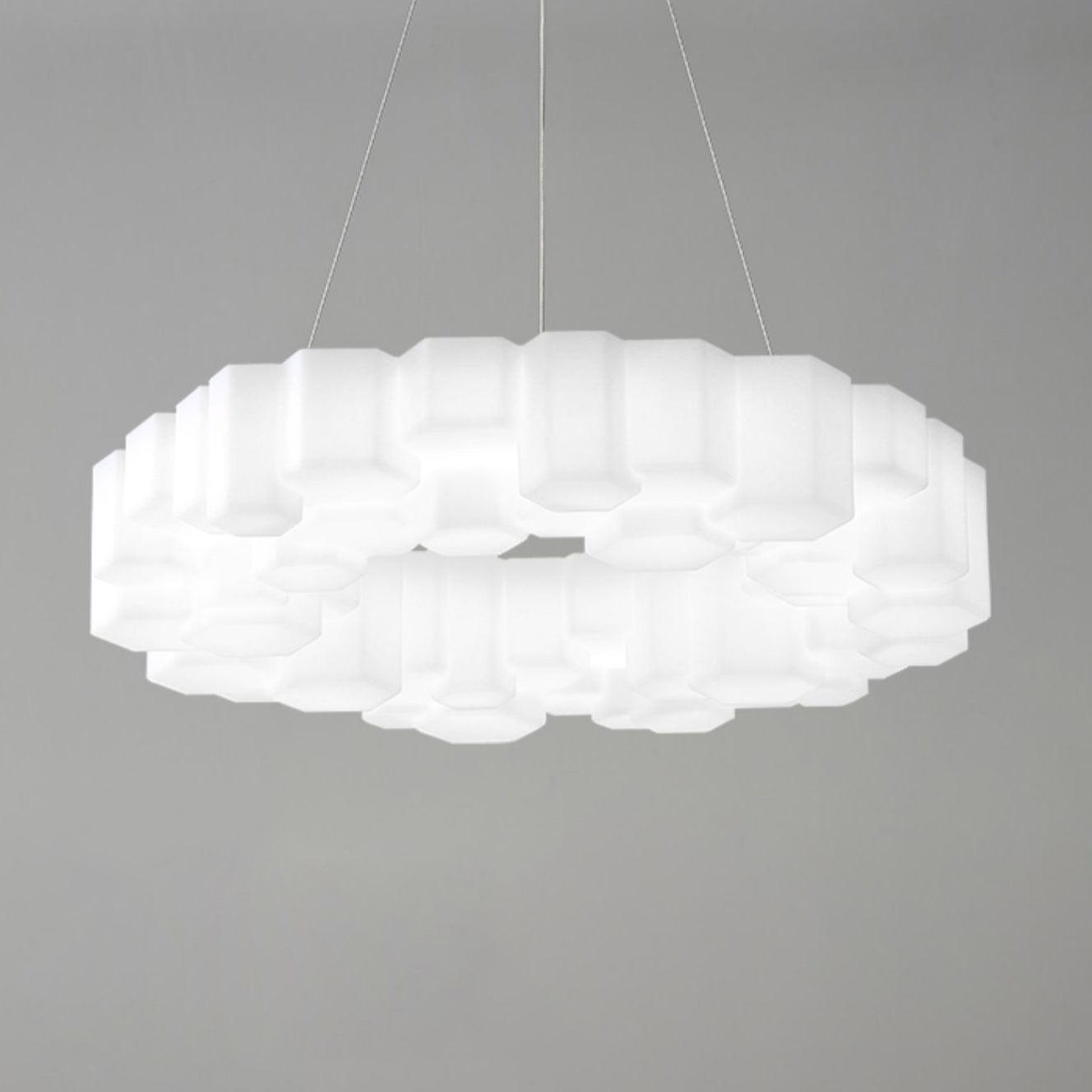Honeycomb Chandelier ? 19.7″ x H 5.9″ / Dia 50cm x H 15cm / White / Cool White Chandelier