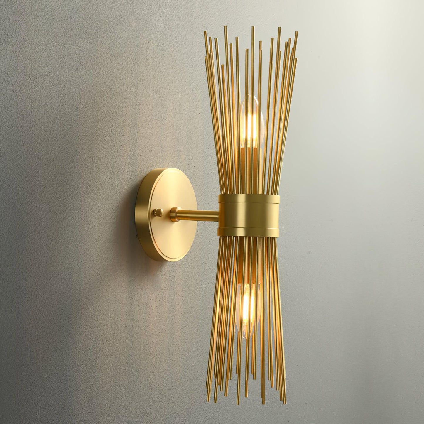 Jovenko Candle Wall Light Dia 3.9″ x H 17.5″ / Dia 10cm x H 44.5cm / Brass Wall lamp