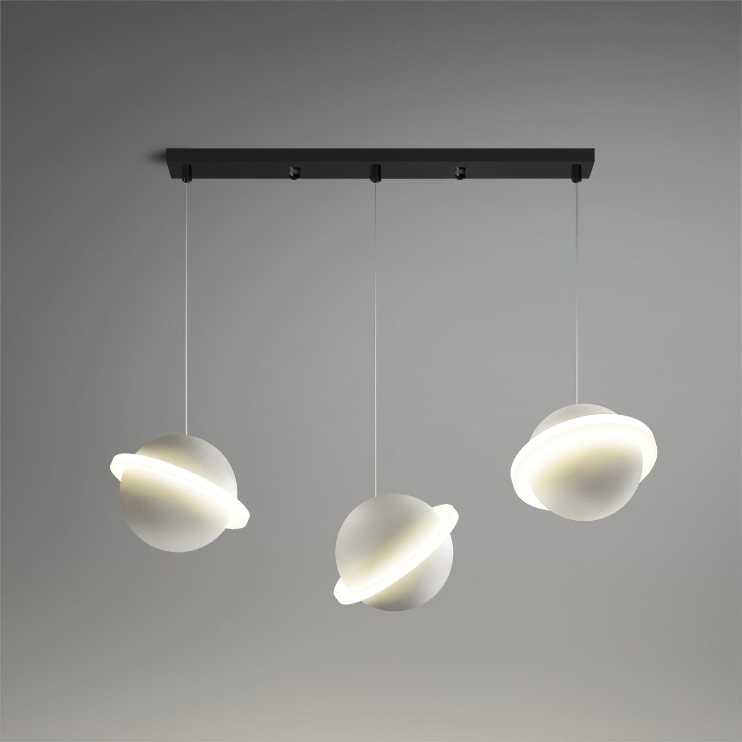 Jupiter Ring Pendant Light 3 heads Long canopy L 27.6″ / L 70cm / White / Warm Light Pendant light