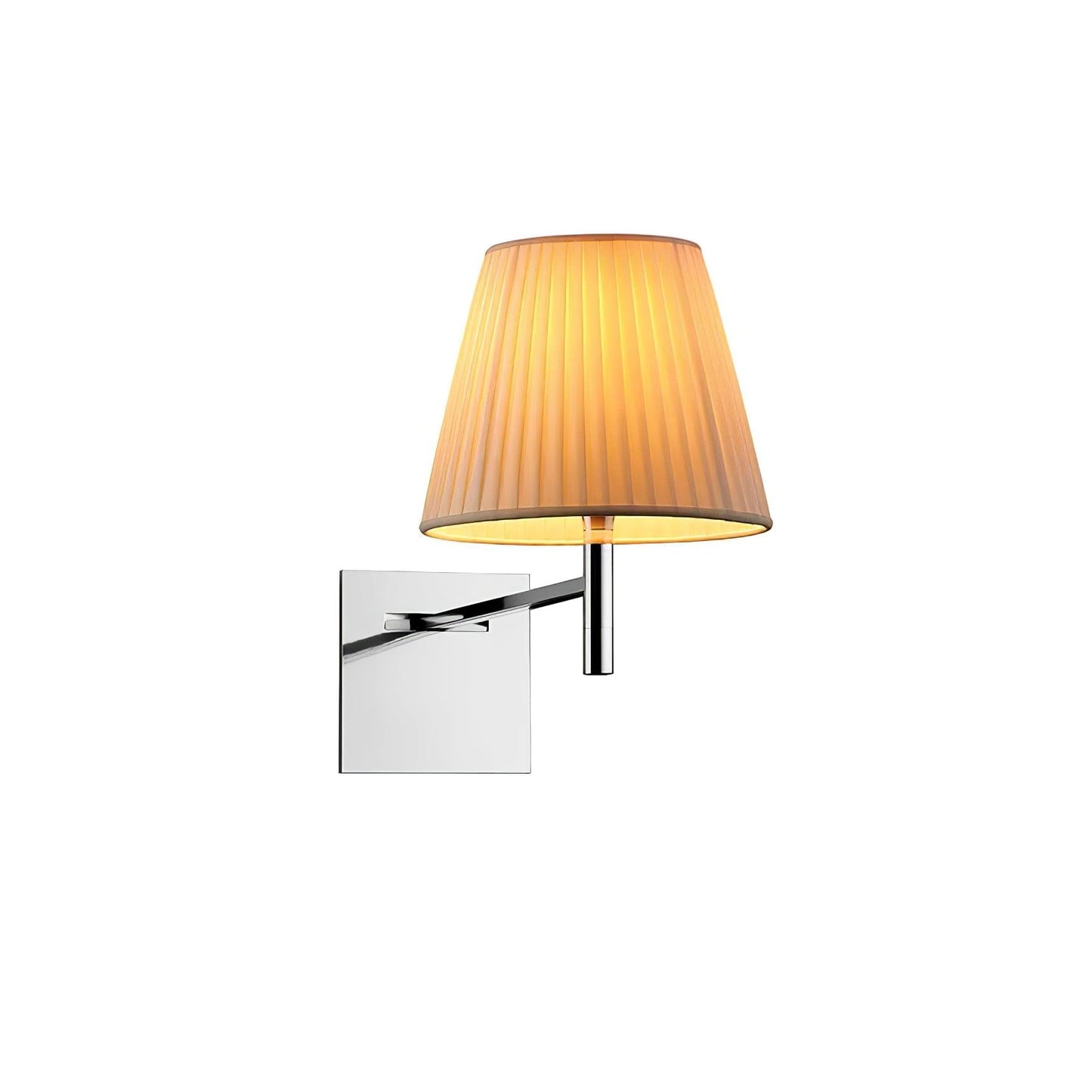 Chrome Prism Wall Lamp Dia 9.3″ x H 15.7″ / 23.5cm x H 40cm / White fabric & Chrome Wall lamp