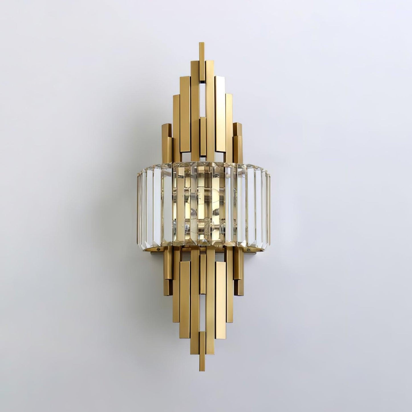 Kubica Crystal Wall Lamp Dia 9.8″ x H 25.6″ / Dia 25cm x H 65cm / Gold & Clear crystal glass Wall lamp