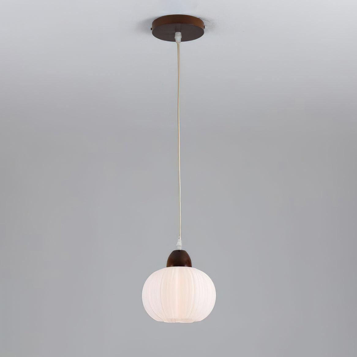 Large Flower Bag Pendant Lamp Dia 6.3″ x H 8.3″ / Dia 16cm x H 21cm / Walnut color & White Pendant light