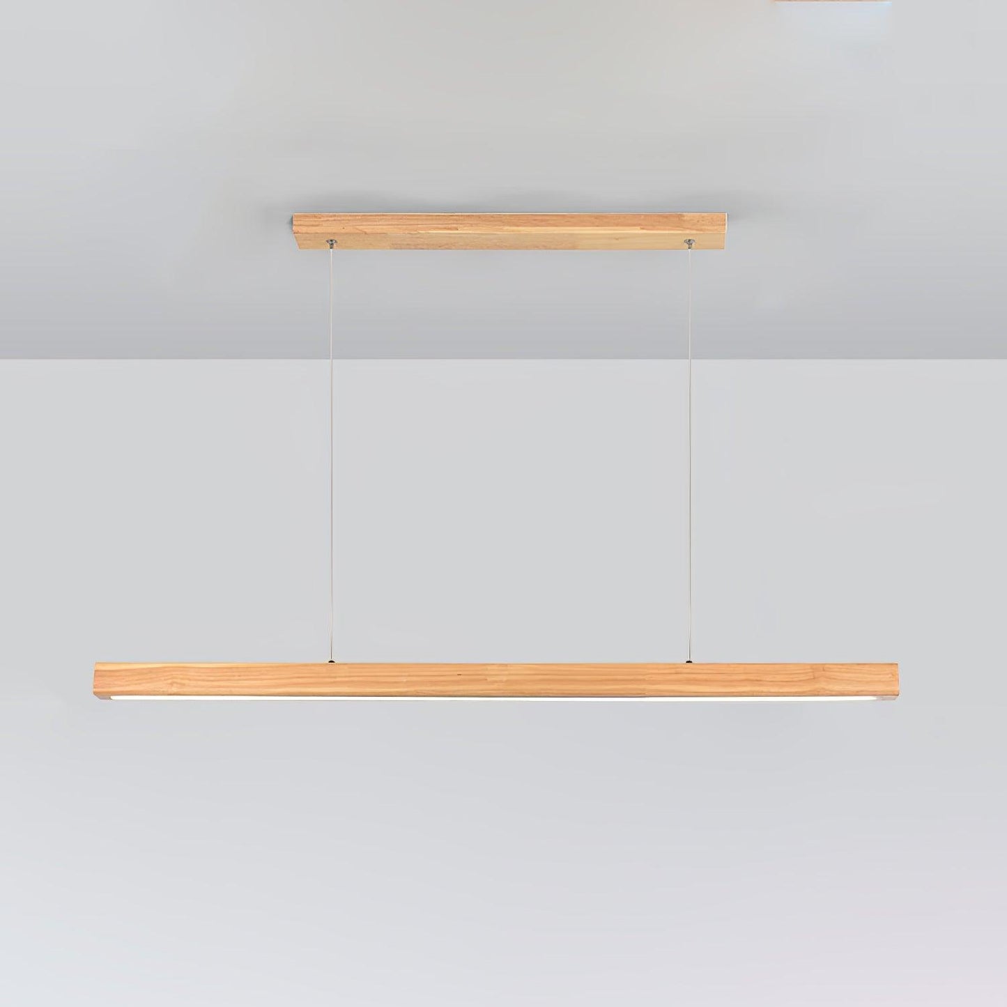 Linear Wooden Pendant Light Dia 39.4″ x H 59″ / Dia 100cm x H 150cm (Power: 19W) / Natural wood color / Warm Light