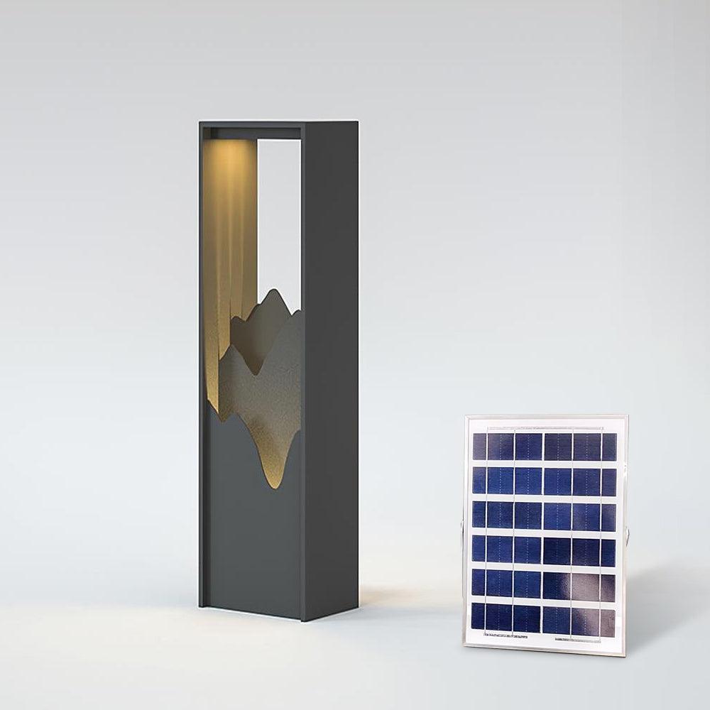 Linkmoon Garden Light with Solar Panel Model B: L 7.9″ x W 5.5″ x H 25.6″ / L 20cm x W 14cm x H 65cm / Black / Warm