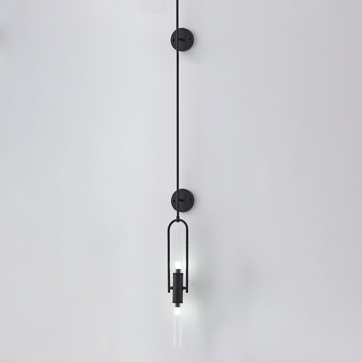 Long Arc Glass Wall Lamp Dia 4.7″ x H 70.1″ / Dia 12cm x H 180cm / Black & Clear Wall lamp