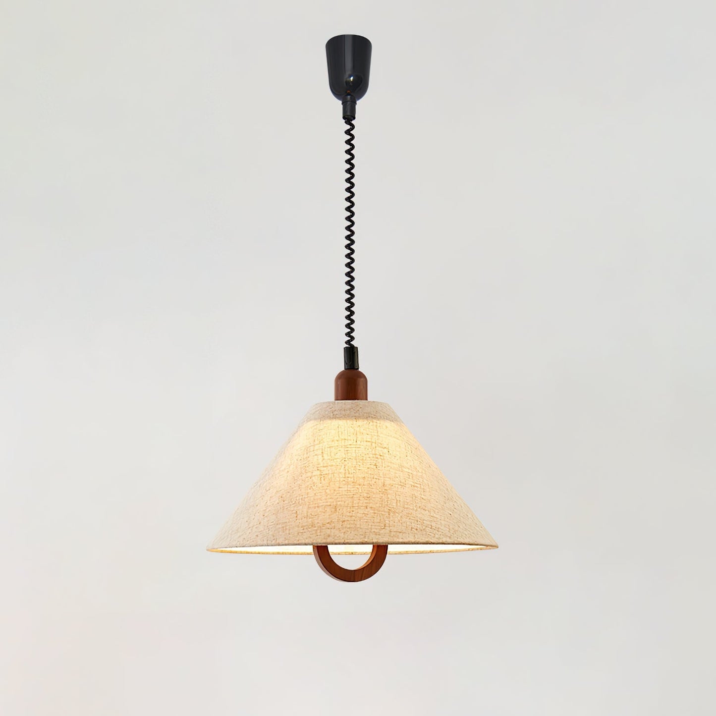 Loopeds Pendant Lamp Dia 17.7″ x H 16.5″ / Walnut color & Beige Pendant light