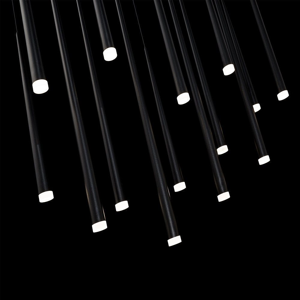 Cascade Etched Glass Square Multi-Light LED Pendant