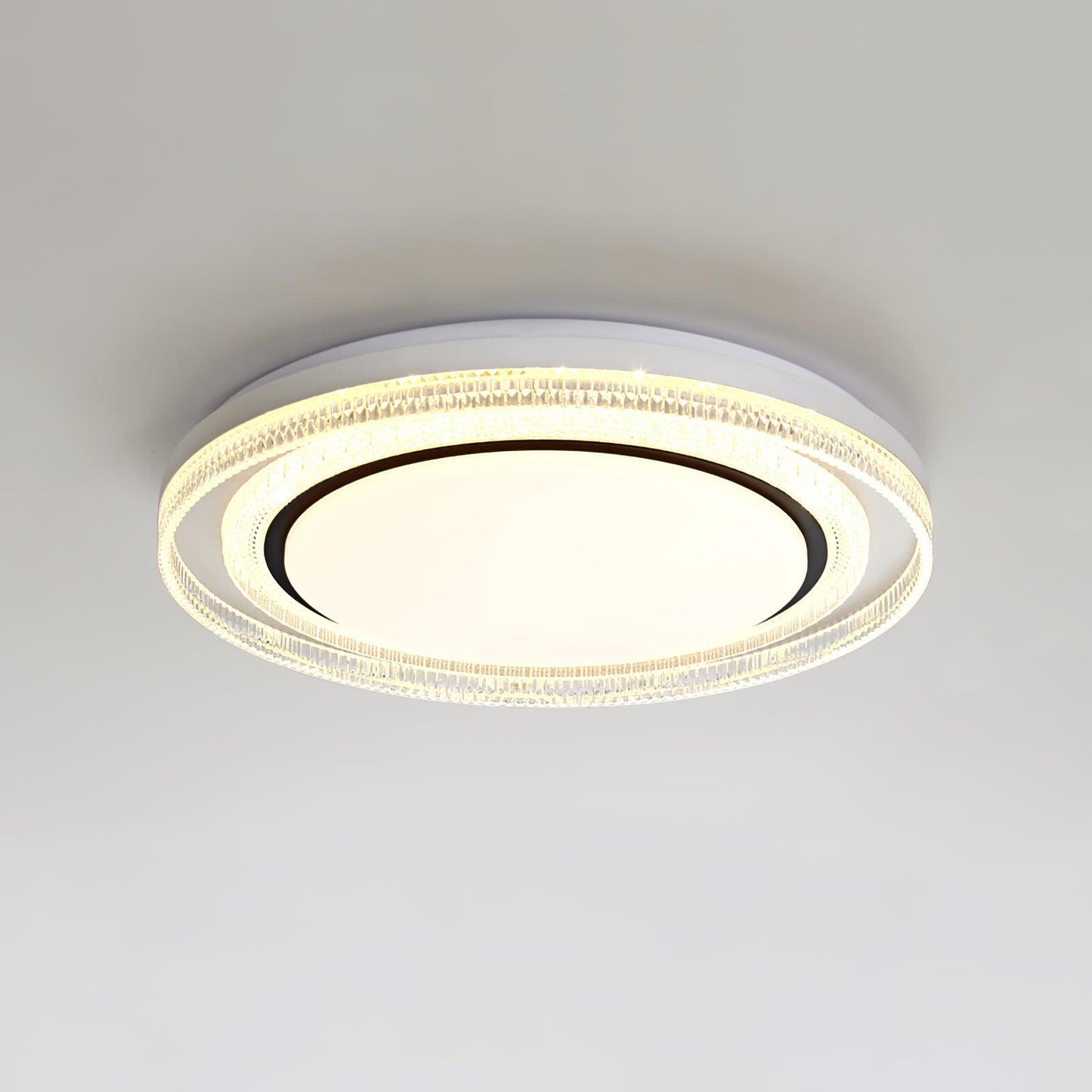 MIlagro Ceiling Light ? 19.7″ x H 2.8″ / Dia 50cm x H 7cm / White + Black / Three-color changing light Ceiling lamp